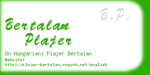 bertalan plajer business card